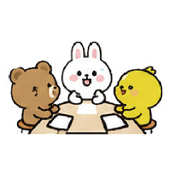 Cute rabbit, bear, bird