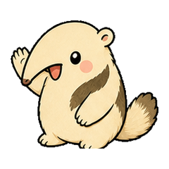 Fuwafuwa Tamandua Daily by Hidamari - Stiker LINE | LINE STORE
