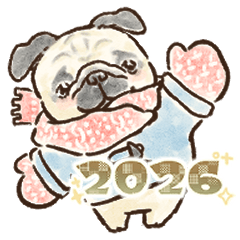再販BIGなパグ◆お正月2026◆