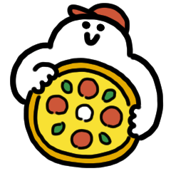 Smiling Pizza Anime Sticker