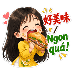 越南女孩美食探險：街頭小吃 (中越雙語)