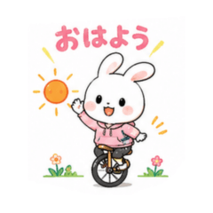 Unicycle Bunny Stickers