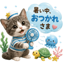 Summer Sea World  A cat