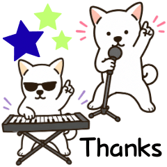 Shiba Inu Band Stickers-Vocal & Keyboard