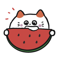 Cute cat summer sticker mimie