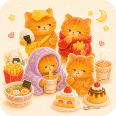 Midnight Gummy Foodie Cats