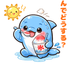 Cute Summer Dolphin  Sticker