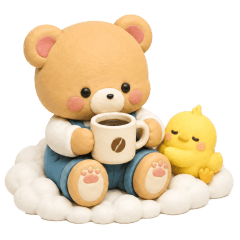 Bear and Chick 3D Stickers