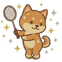 バドミントン☆犬１０（豆柴）
