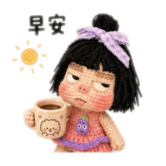蝴蝶結女孩早安