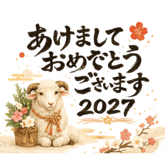 2027年 干支 ひつじ 未のラインスタンプ！