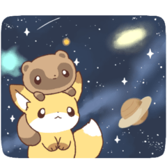 ほんわかキツネとタヌキ