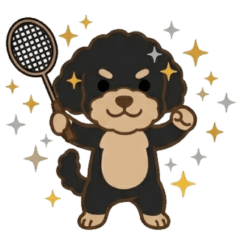 バドミントン☆犬１０（トイプー 黒）