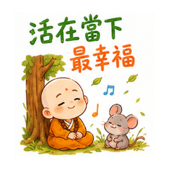 小沙彌早安午安晚安白色書籤版