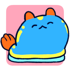 Cute Blue Sea Slug Sticker 2