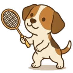 バドミントン☆犬１１(ジャック＆ビーグル)