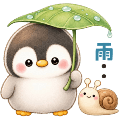 ペンギンの日常夏スタンプ