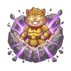 Monkey Cat: Purple Aura Stickers!