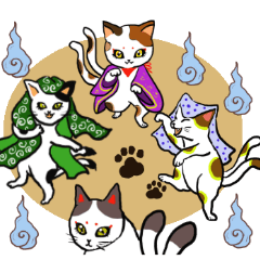 猫又(ネコの妖怪)のラインスタンプ