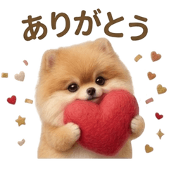 毎日使えるふわふわポメラニアンスタンプ