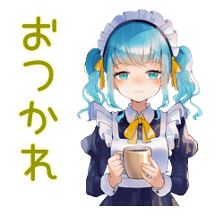 気遣う青髪メイドちゃん