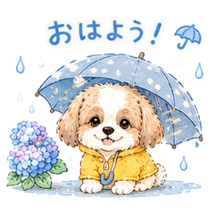 Various Cute dogs stickers3 rainy day
