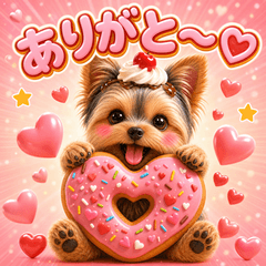 Donut Yorkie Stickers for Everyday Use