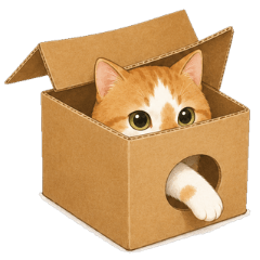 Box-Loving Orange Tabby Cat Stickers
