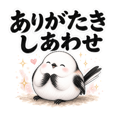 かわいいシマエナガの和風武士