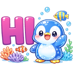 Cute penguin** Useful stickers