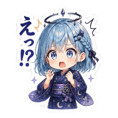 Moonlight Samurai Girl Mystical Stickers