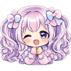 Dreamy TwinTail Girl Stickers