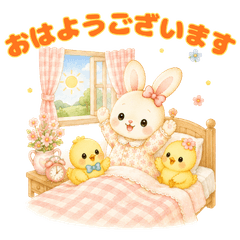 Rabbit and chick stickers