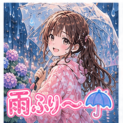 Rainy Season Girl Stickers 24