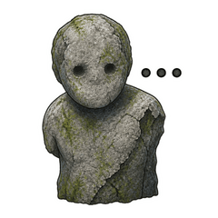 Mossy Half Statue