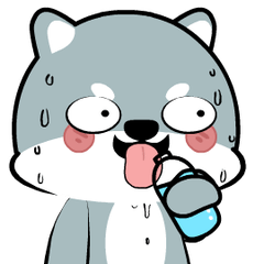 Cute Grey Dog 2 : Pop-up stickers