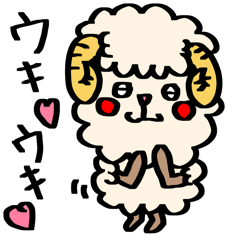 カラフルな可愛い羊のスタンプ