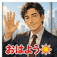 Fathers Day Salaryman Papa Stickers 24