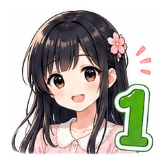 Cute Black-Haired Girl Stickers Vol.1 JP