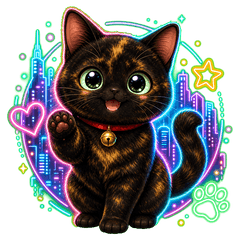 Neon Tortoiseshell Cat