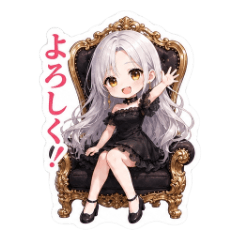 Elegant Silver Hair Gothic Princess Girl