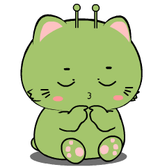 Green Cat : Animated Stickers