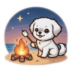 Chihuahua-Pekingese Summer Stickers