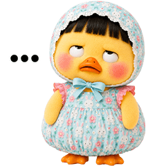 chubby Duck in sweet outfit