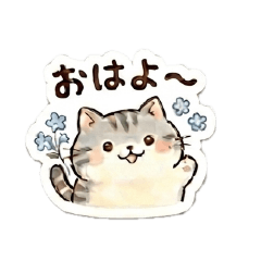Everyday Cat Stickers(Silver Cat)
