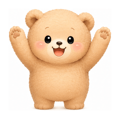Round Bear Mochikuma Stickers
