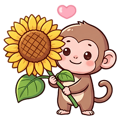 Big stickers of a little monkey