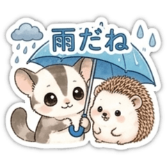 Flying Squirrel & Hedgehog Stickers5