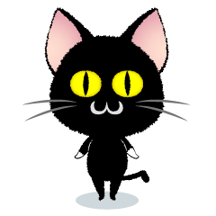 Tiny Black Cat Stamp