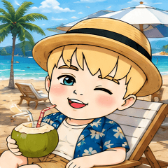 金髮小童旅遊趣大貼圖